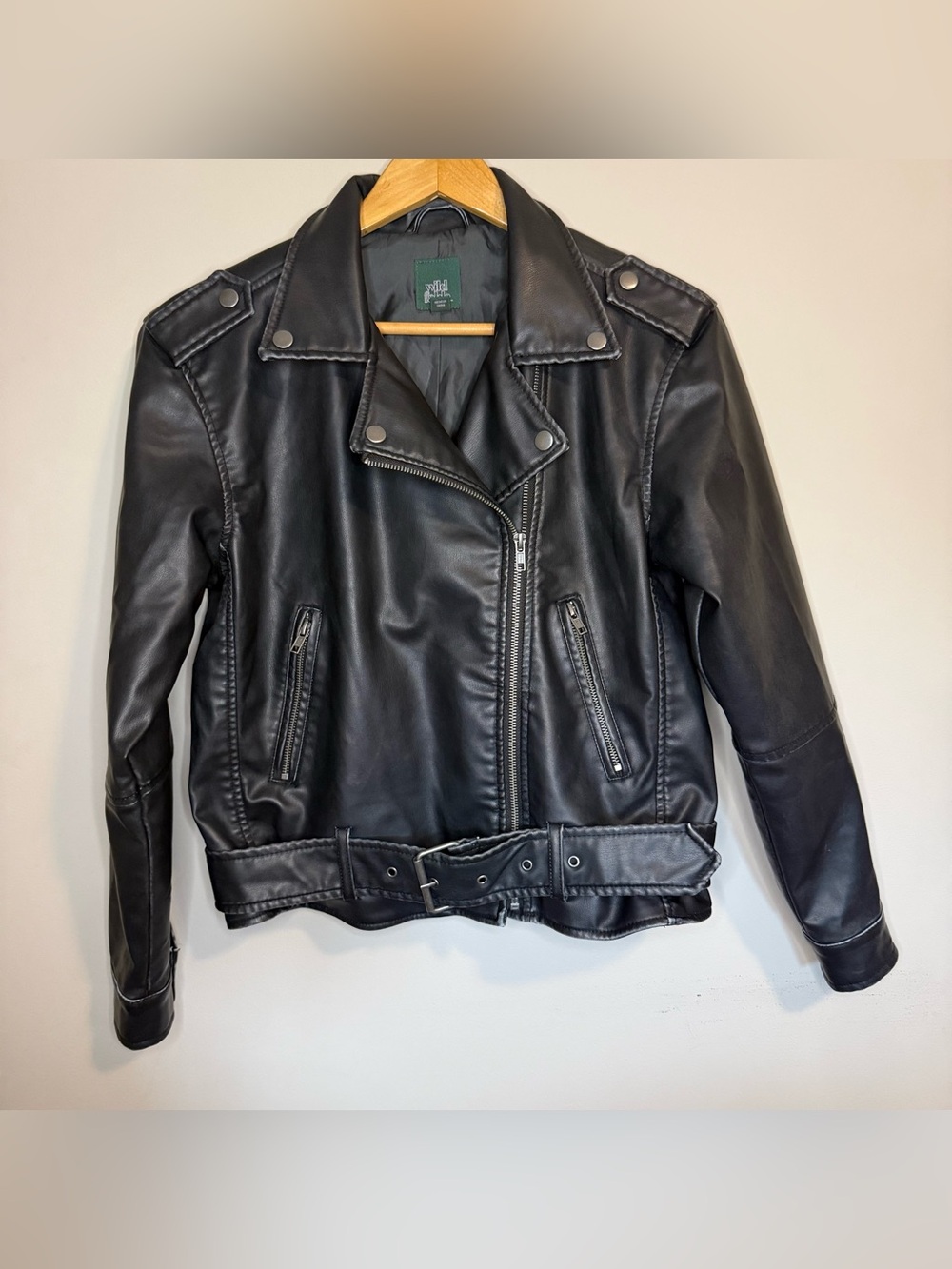 Wild Fable Black Faux Leather Moto Jacket
